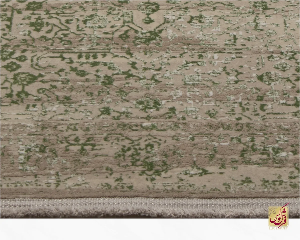فرش کناره وینتیج 3050 نسکافه‌ای سبز - تصویر 5