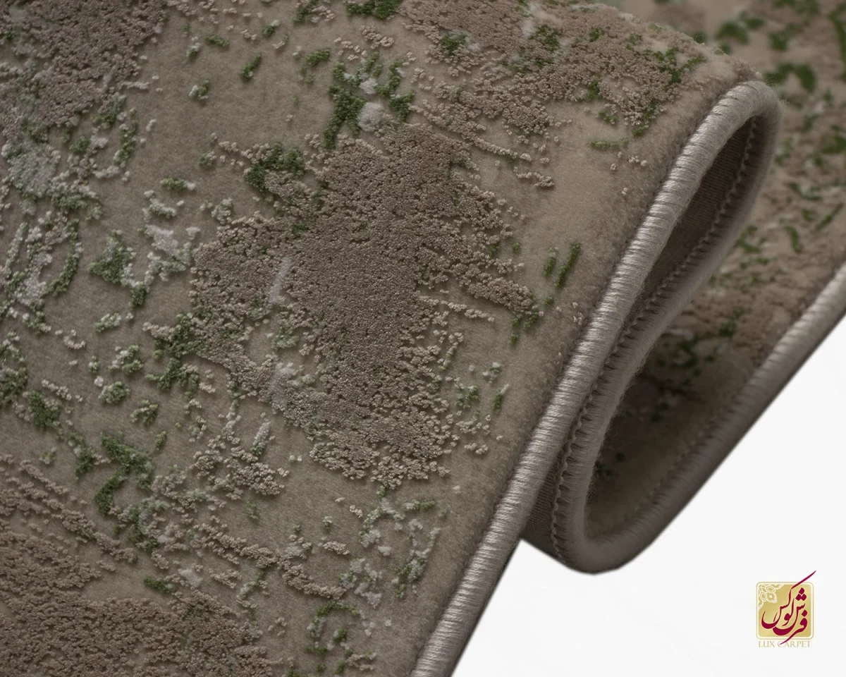 فرش کناره وینتیج 3050 نسکافه‌ای سبز - تصویر 6