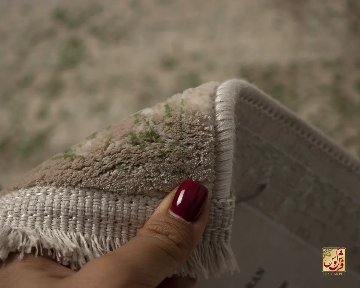 فرش کناره وینتیج 3050 نسکافه‌ای سبز - تصویر 8
