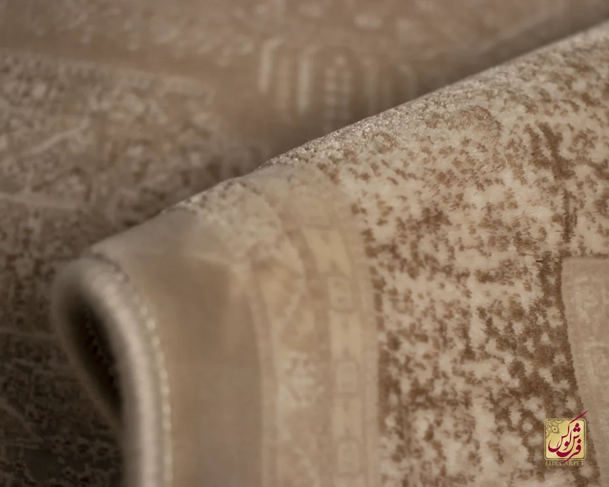 فرش کناره وینتیج 3065 نسکافه‌ای کرم - تصویر 9