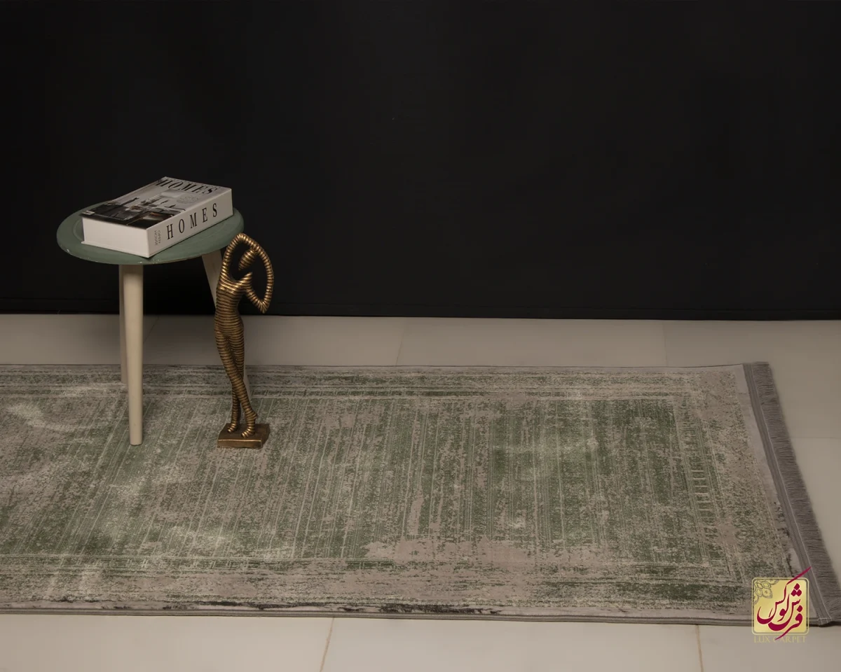 468-3 فرش کناره وینتیج 468 فیلی سبز - تصویر 1