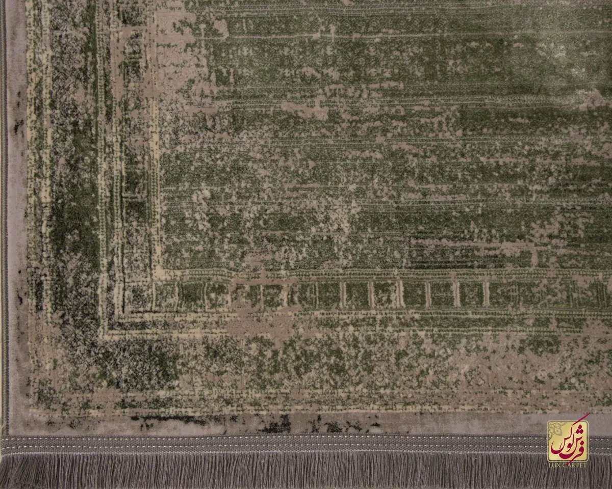 فرش کناره وینتیج 468 فیلی سبز - تصویر 5