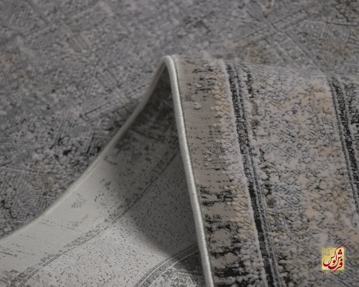 فرش کناره وینتیج HBV 528 طوسی ذغالی - تصویر 6