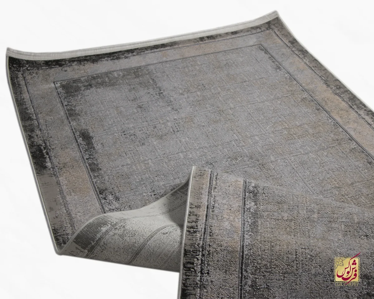 فرش کناره وینتیج HBV 528 طوسی ذغالی - تصویر 7