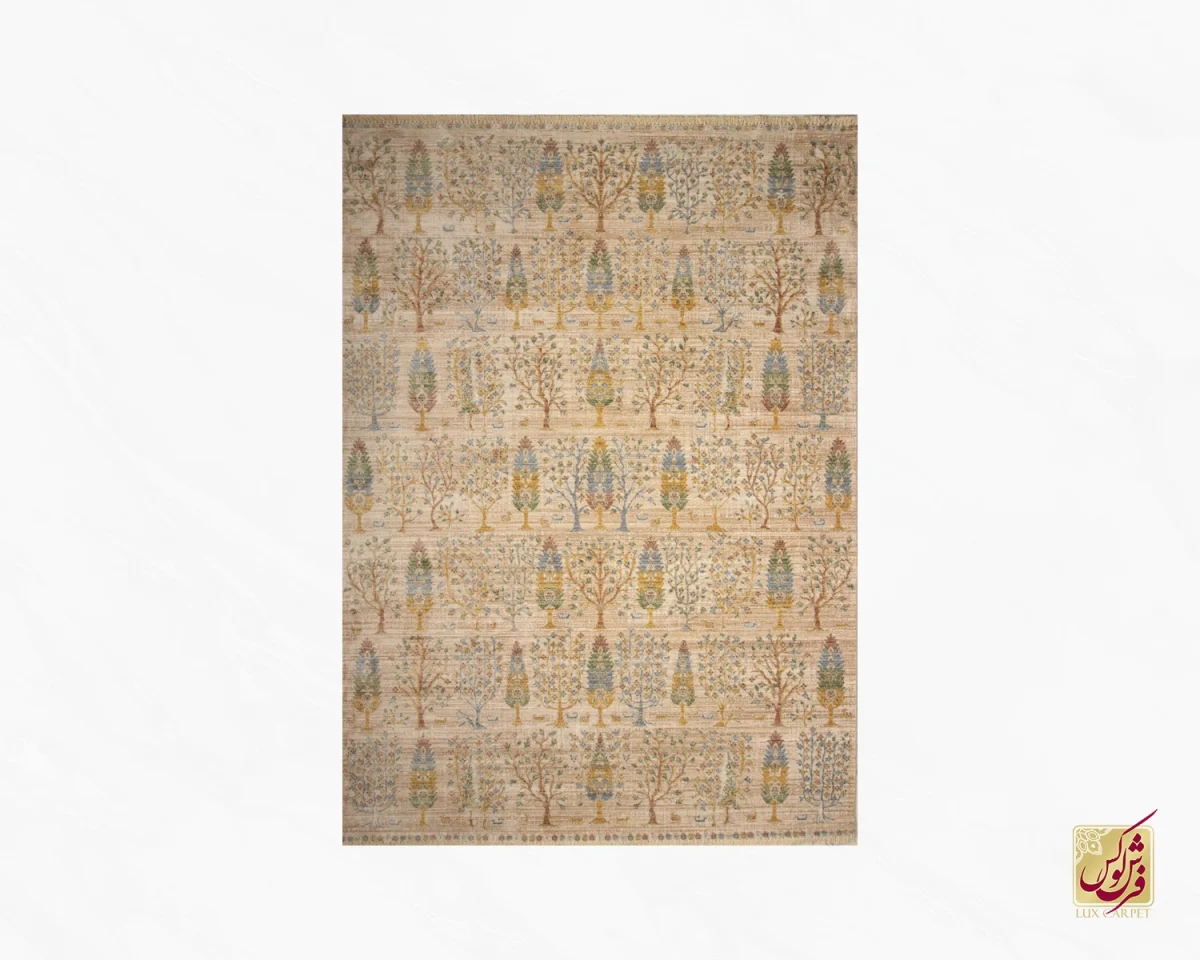فرش وینتیج 60306 نسکافه ای کرم - تصویر 2