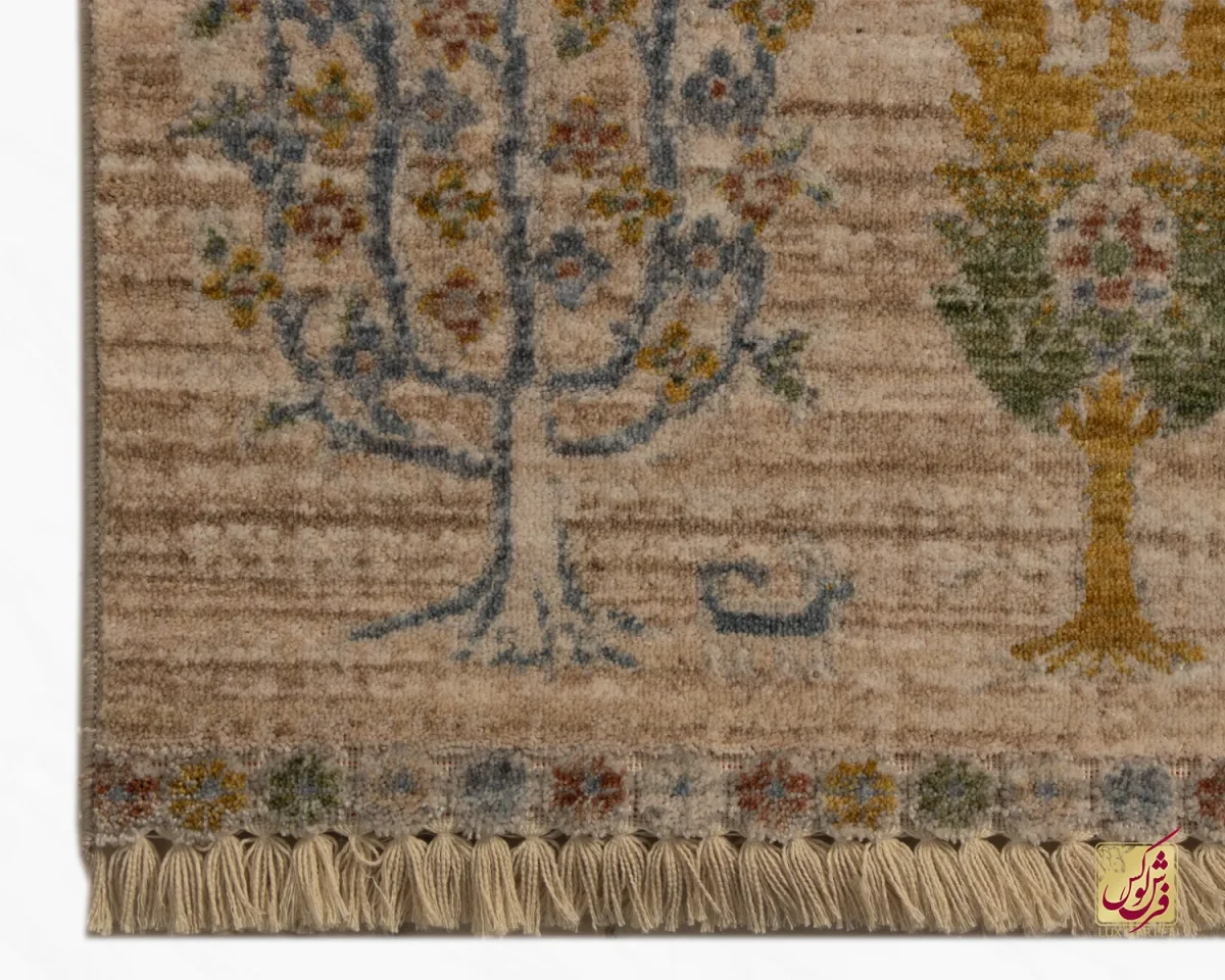 فرش وینتیج 60306 نسکافه ای کرم - تصویر 3