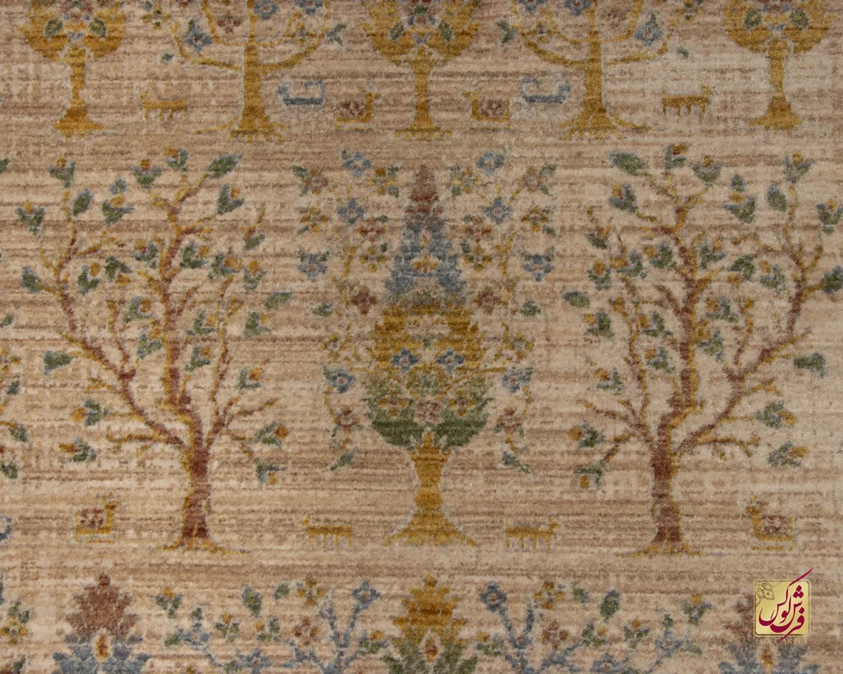 فرش وینتیج 60306 نسکافه ای کرم - تصویر 4