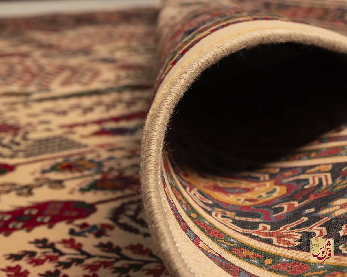فرش کلاسیک 7017 نخودی سرمه‌ای - تصویر 7