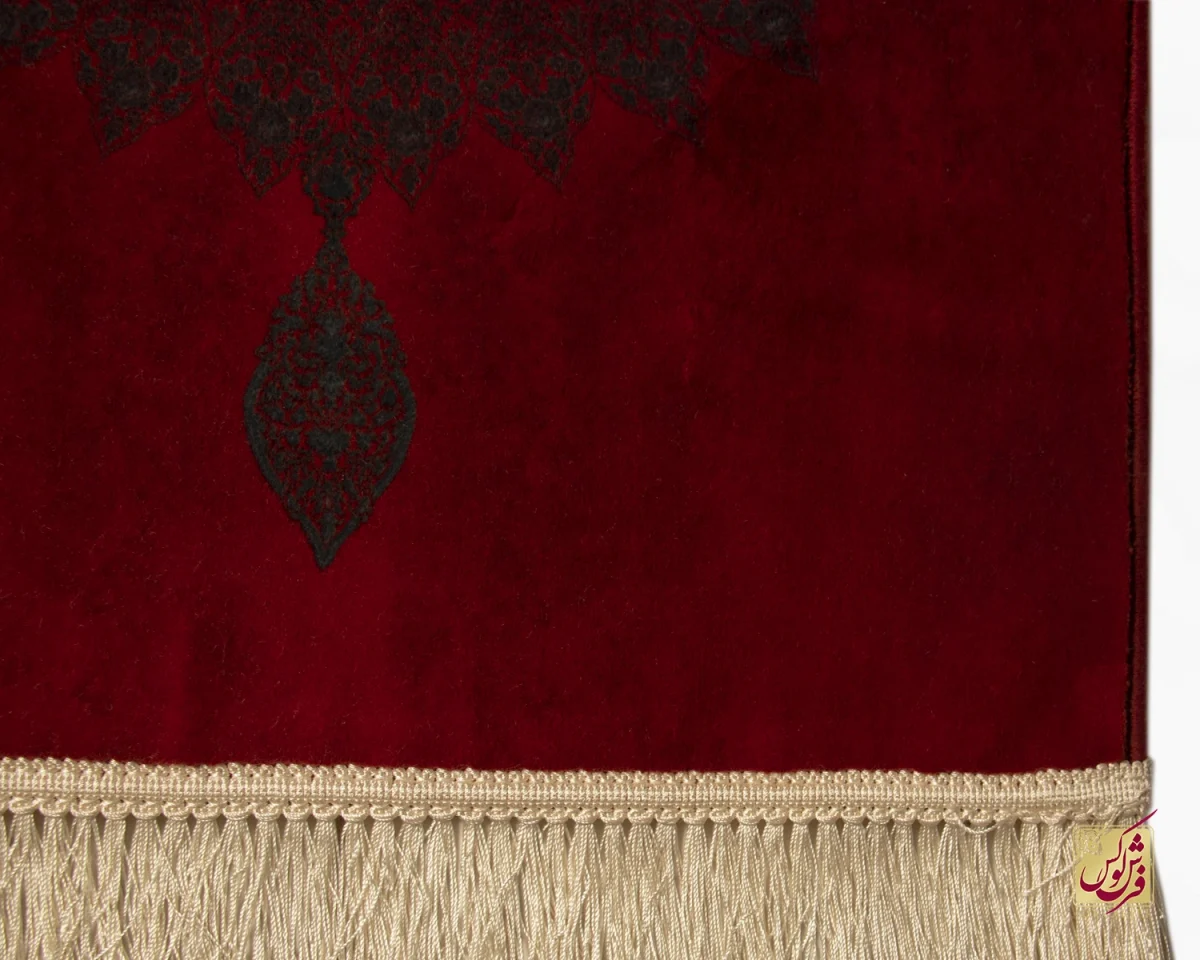 پادری ابریشم ماشینی 702440 قرمز زغالی - تصویر 2