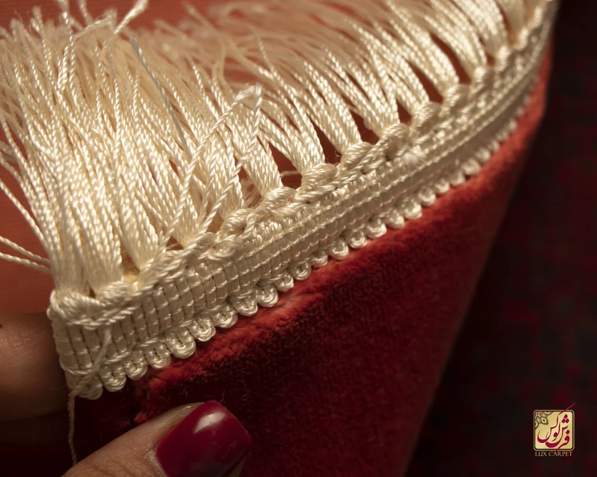 پادری ابریشم ماشینی 702440 قرمز زغالی - تصویر 3