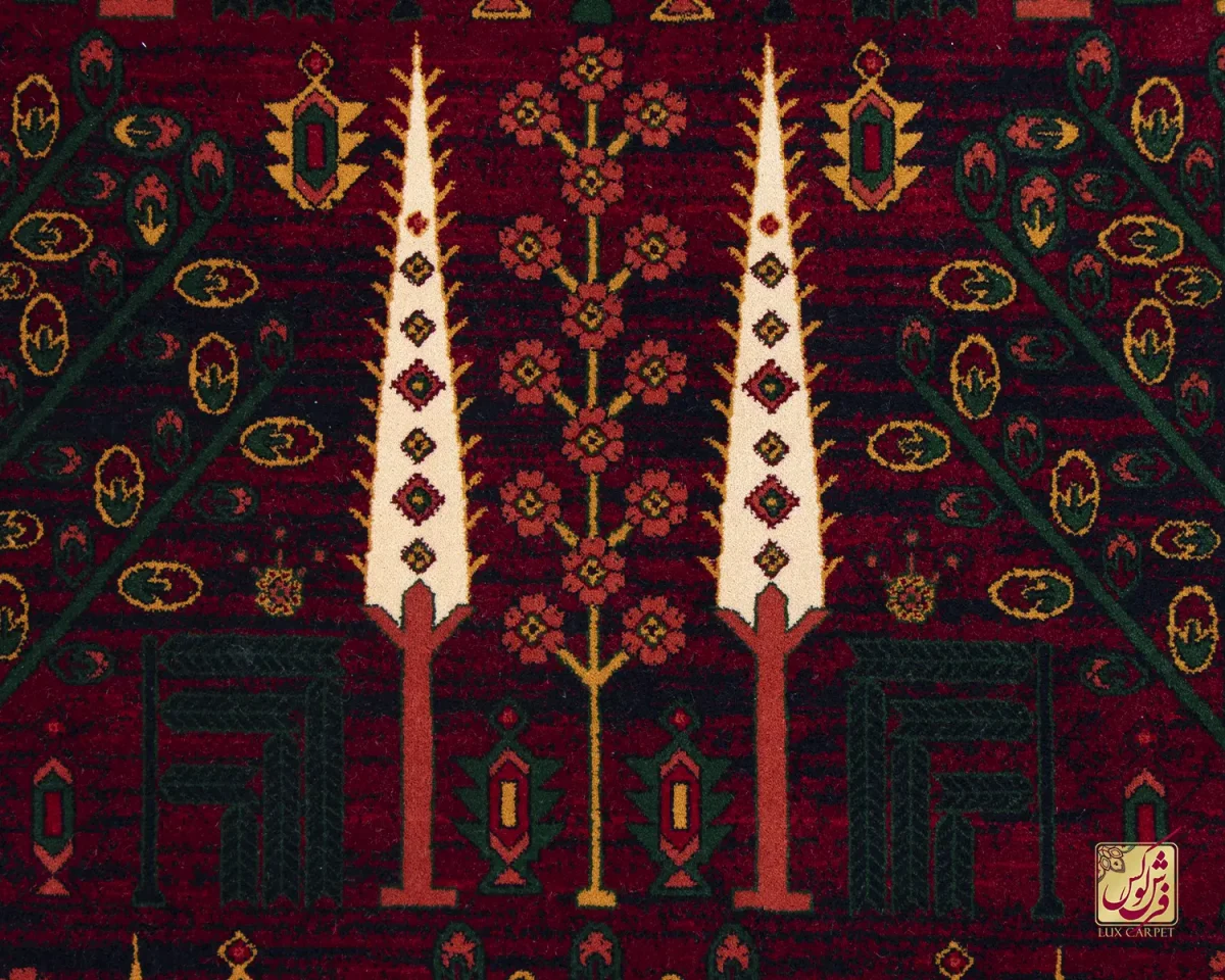 فرش وینتیج 7043 لاکی سبز - تصویر 3