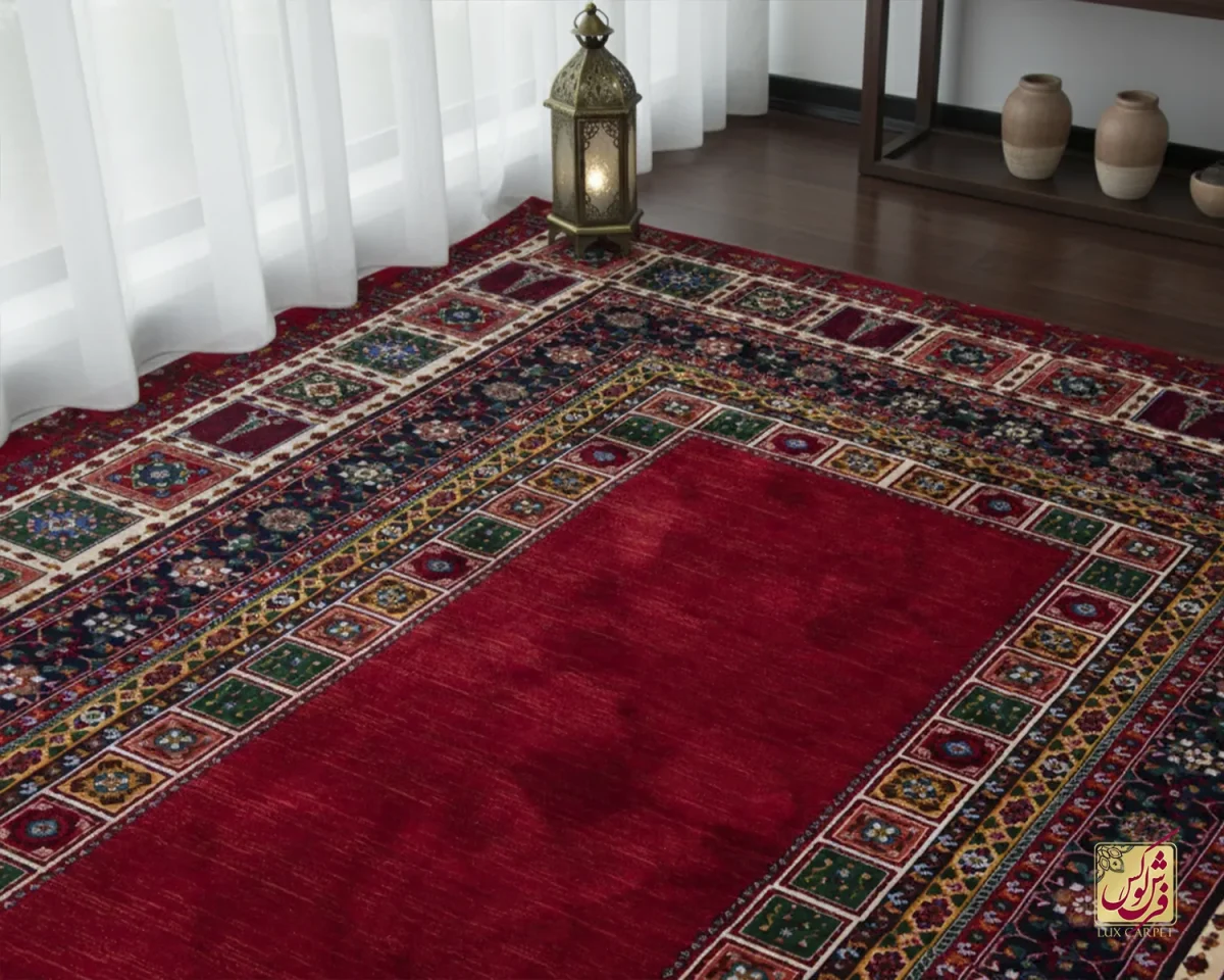 7044-12 فرش کلاسیک 7044 قرمز کرم - تصویر 1