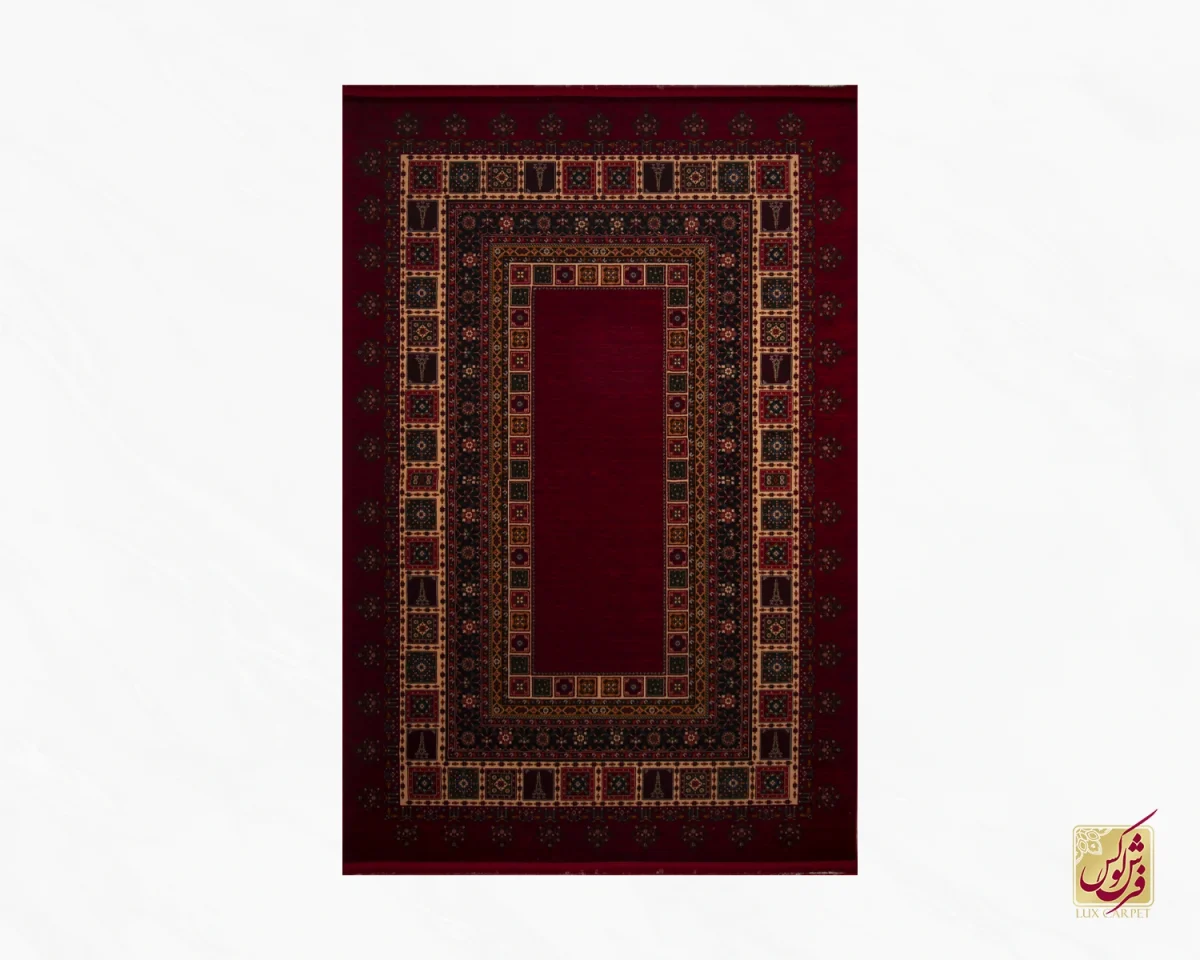 فرش کلاسیک 7044 قرمز کرم - تصویر 2