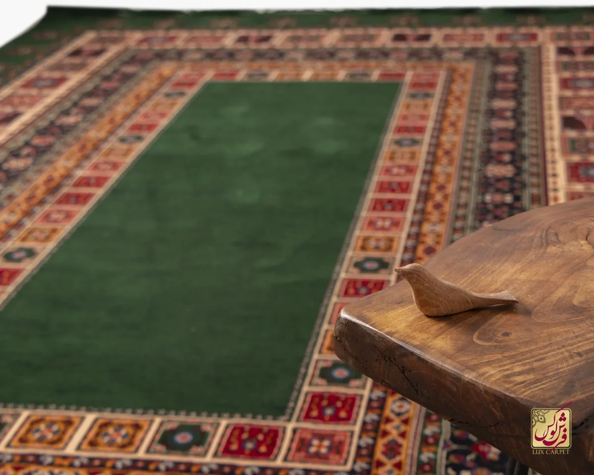 فرش کلاسیک 7044 سبز کرم - تصویر 12
