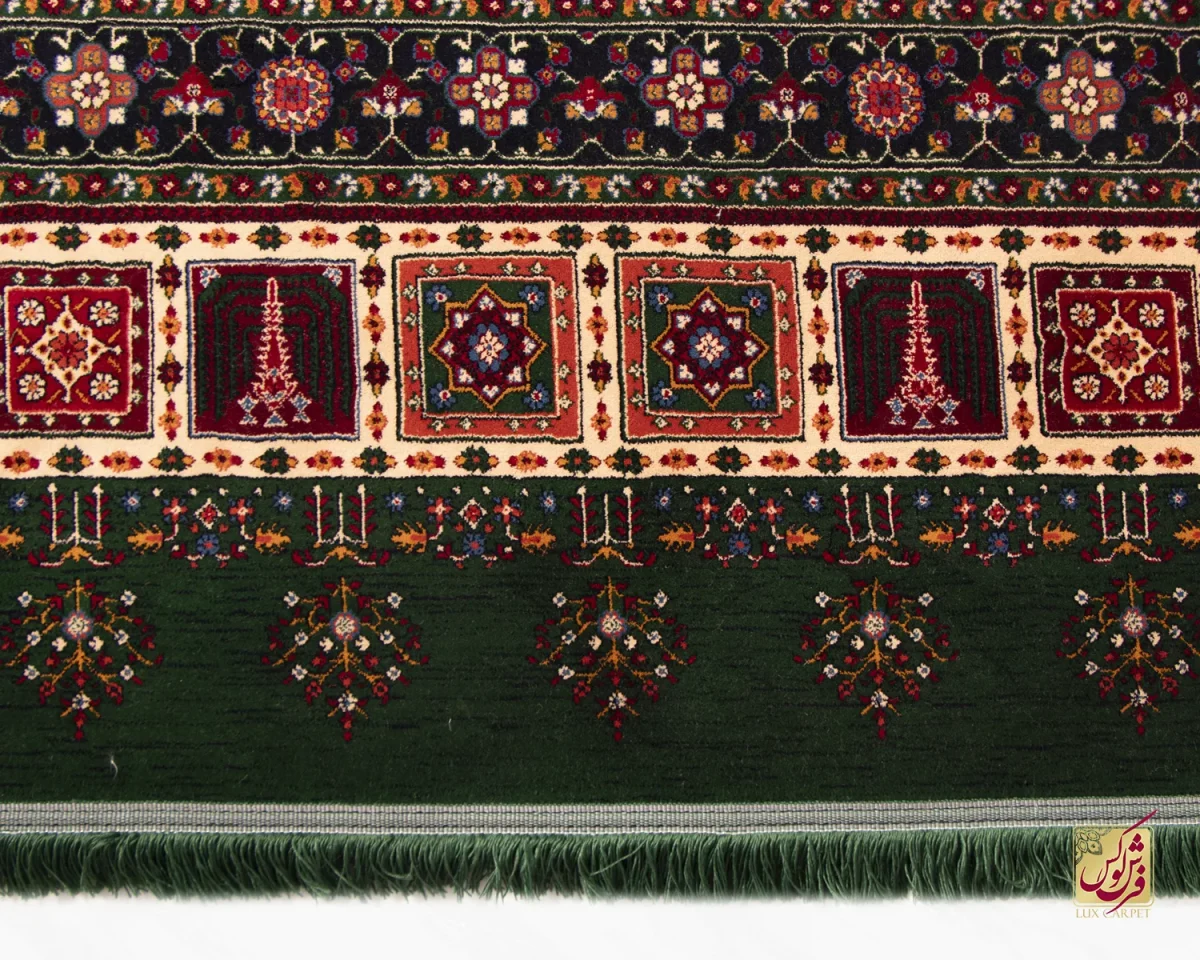 فرش کلاسیک 7044 سبز کرم - تصویر 5