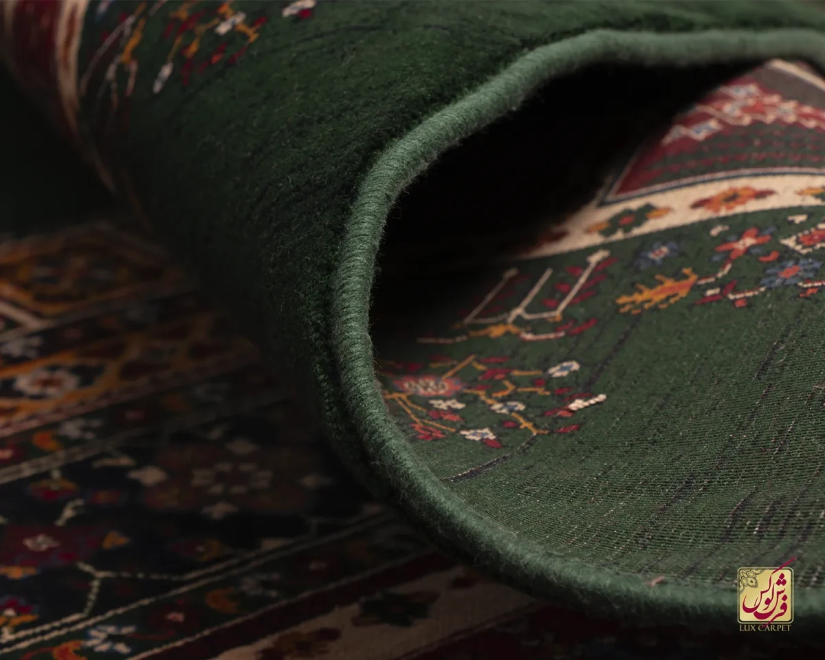 فرش کلاسیک 7044 سبز کرم - تصویر 10