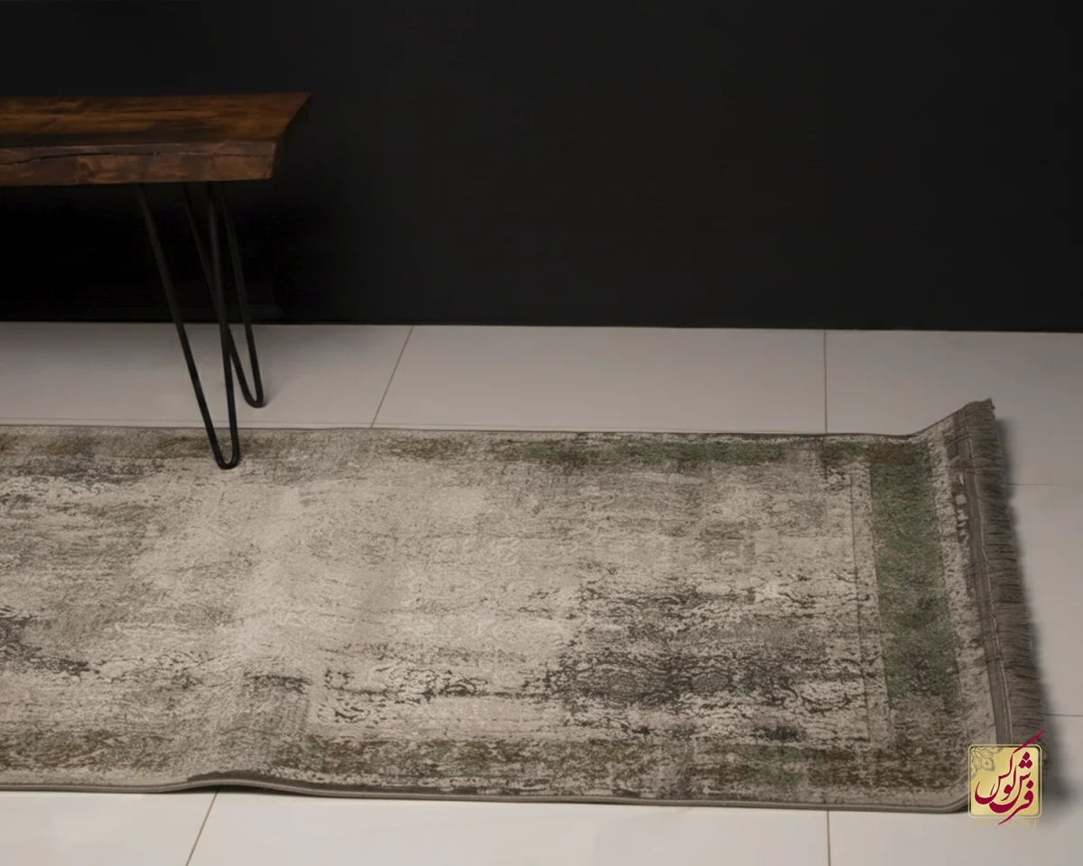 فرش کناره وینتیج 420 طوسی سبز - تصویر 3