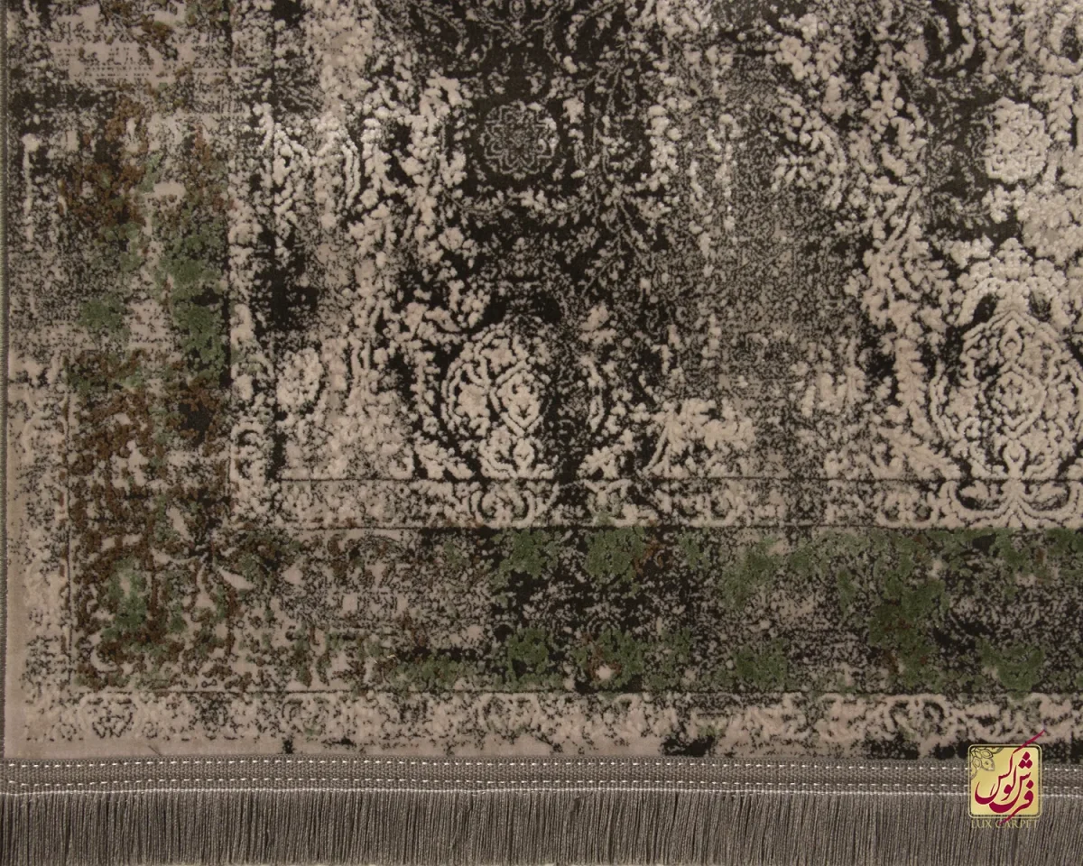 فرش کناره وینتیج 420 طوسی سبز - تصویر 5