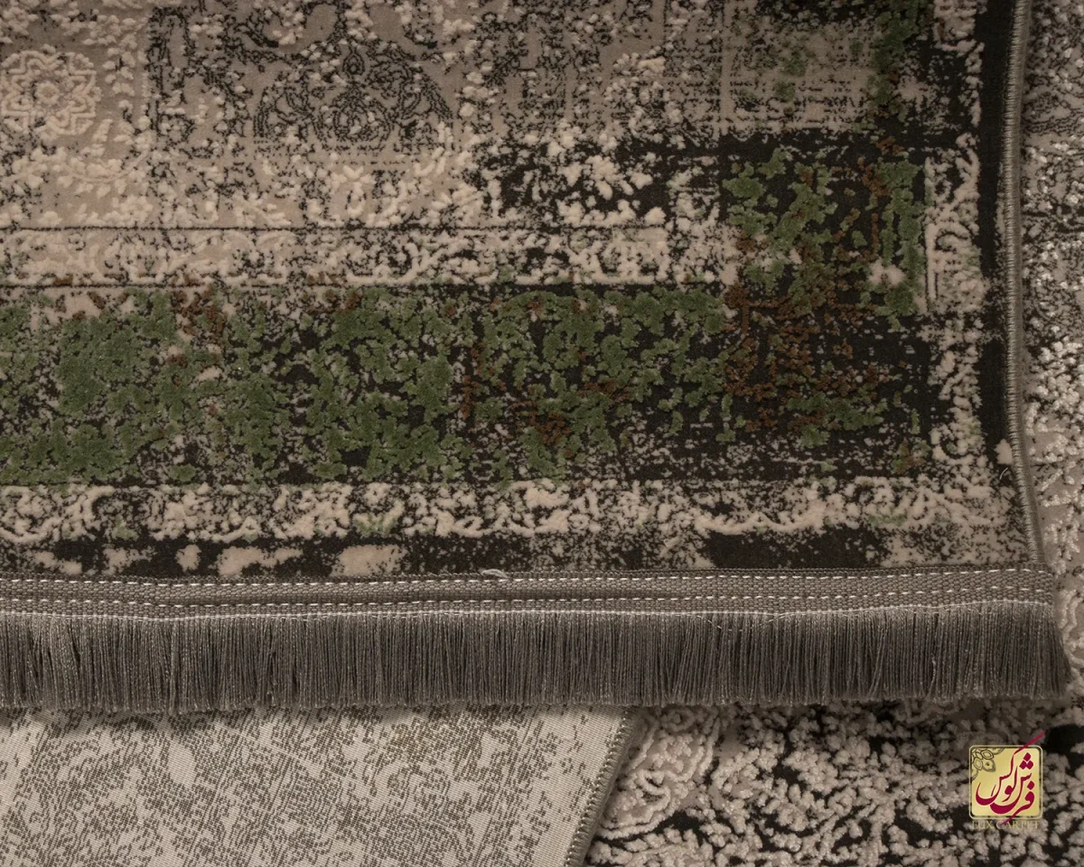 فرش کناره وینتیج 420 طوسی سبز - تصویر 7