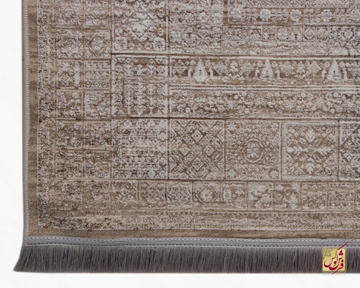 فرش وینتیج 9044 کرم نسکافه‌ای - تصویر 5