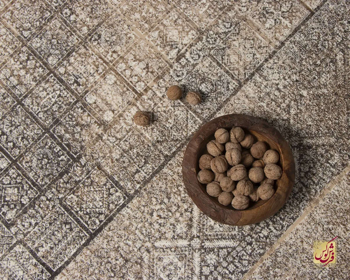 فرش وینتیج 9044 کرم نسکافه‌ای - تصویر 6