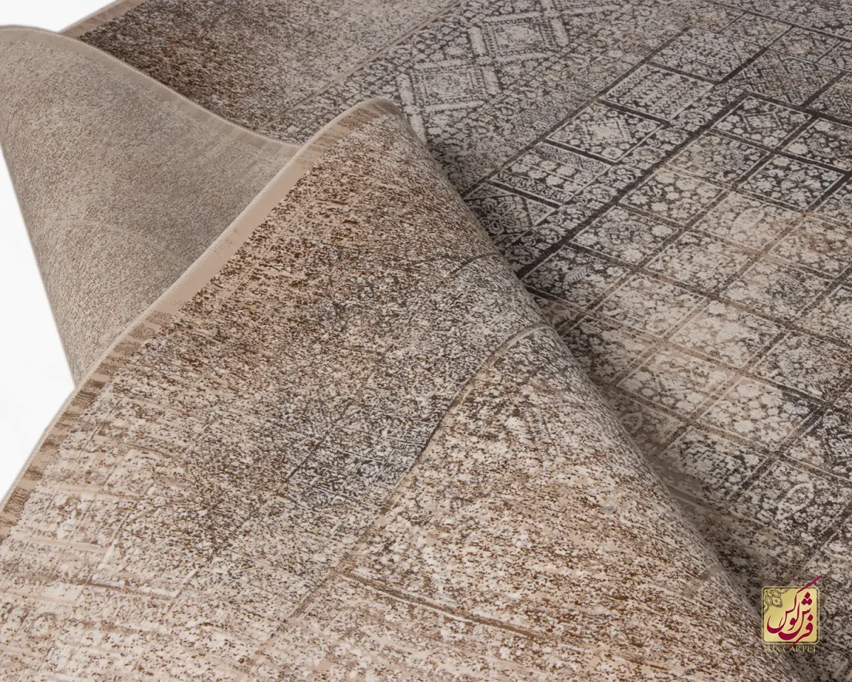 فرش وینتیج 9044 کرم نسکافه‌ای - تصویر 9