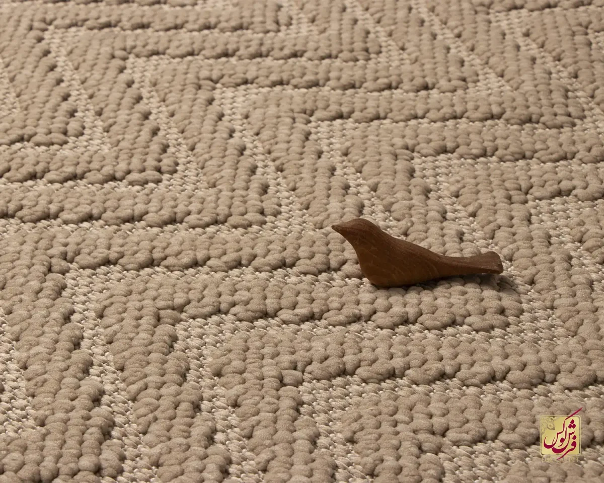 فرش مینیمال be1113 کرم نسکافه‌ای - تصویر 7
