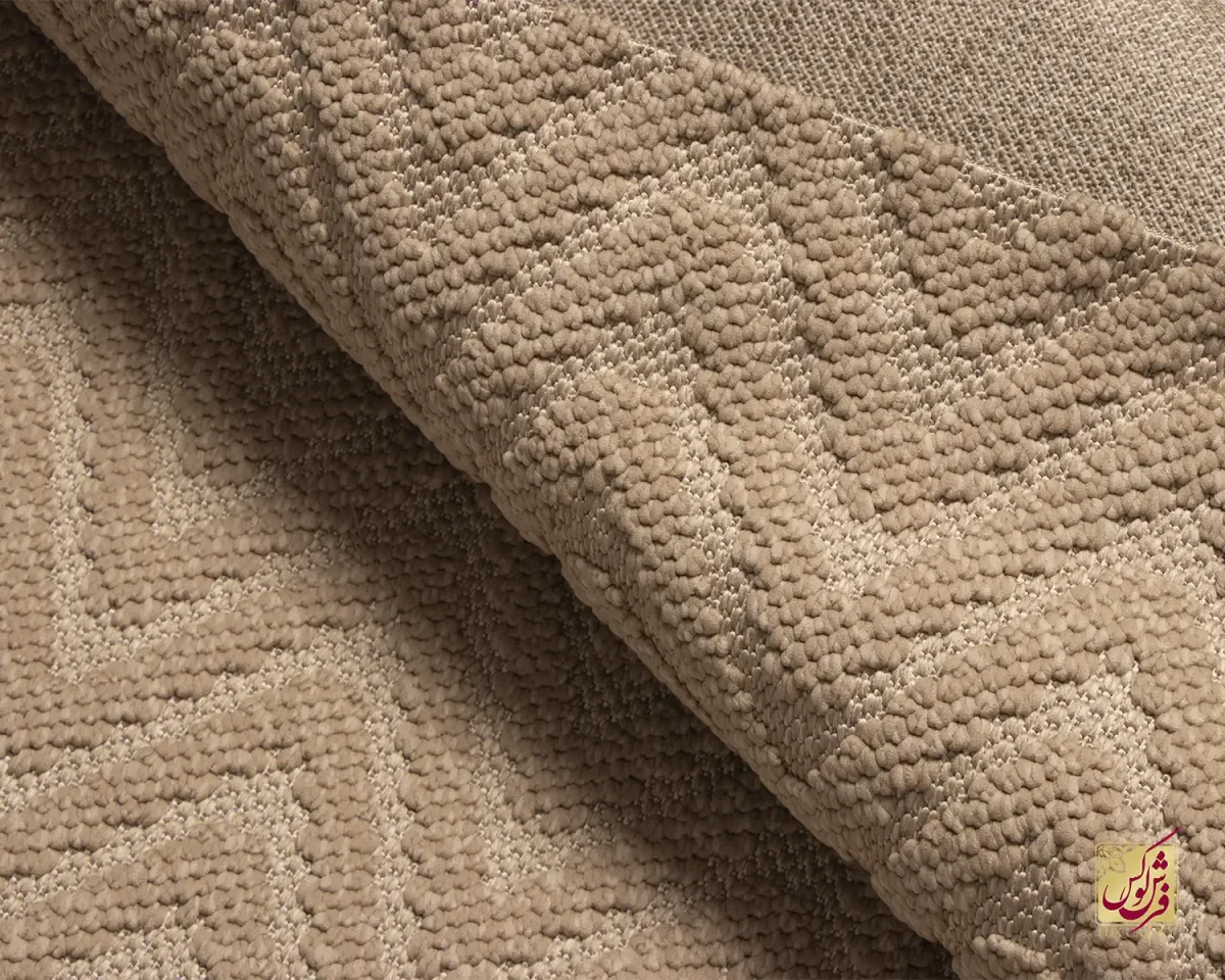 فرش مینیمال be1113 کرم نسکافه‌ای - تصویر 8