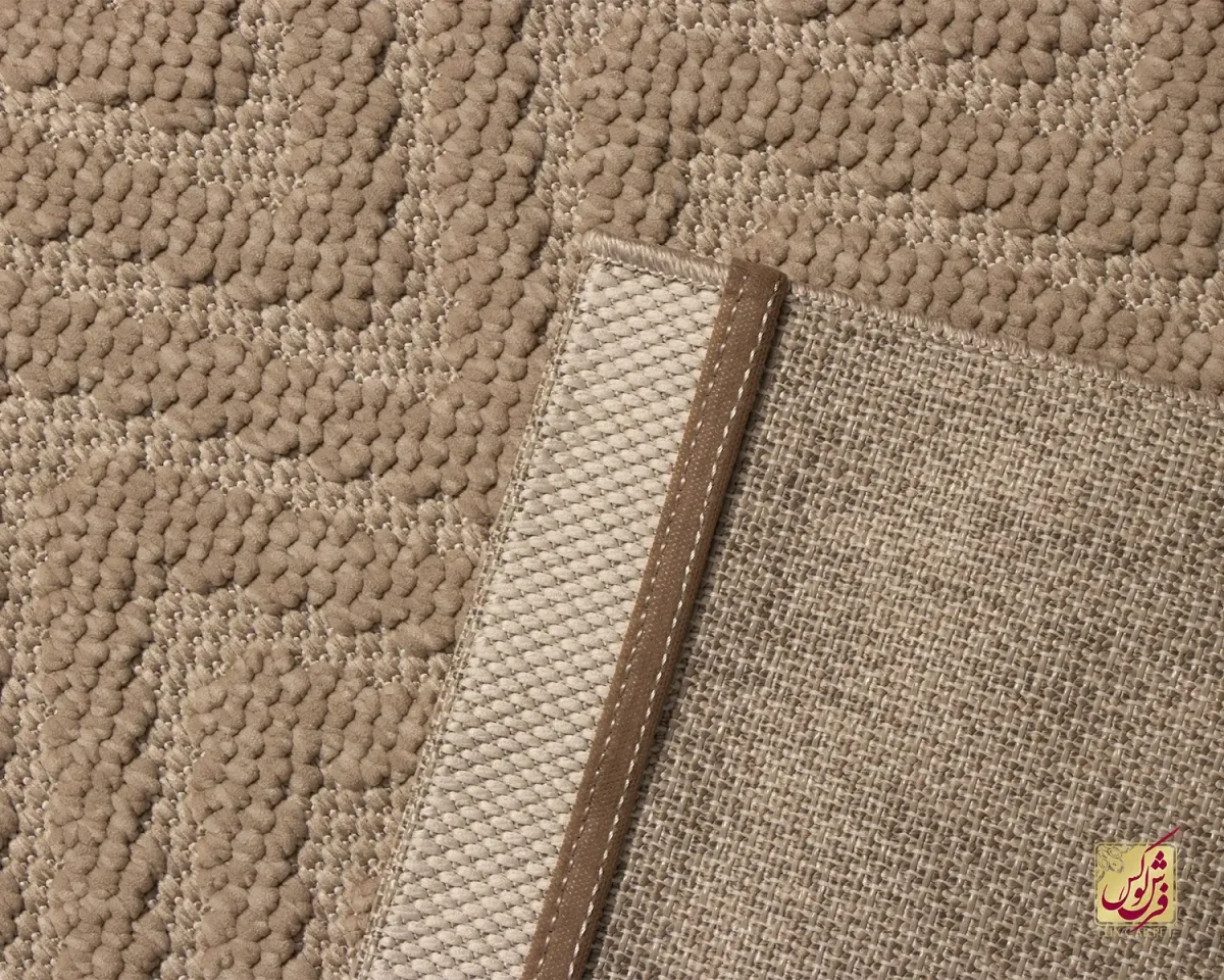 فرش مینیمال be1113 کرم نسکافه‌ای - تصویر 9