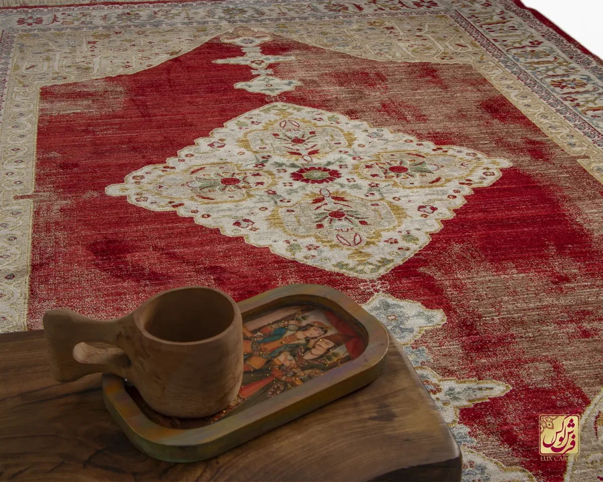 30172-8 فرش وینتیج 30172 لاکی نسکافه ای - تصویر 1