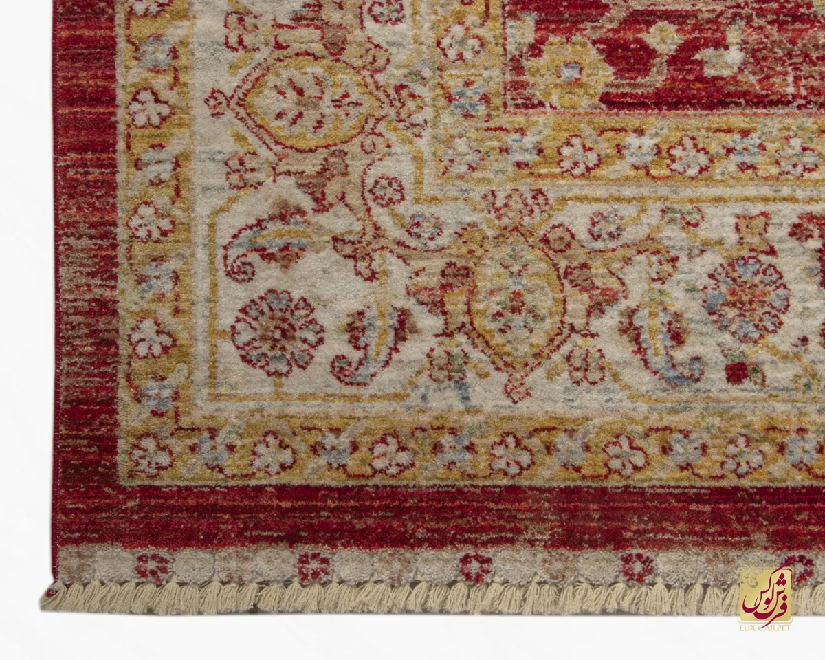 فرش وینتیج 30219 قرمز کرم - تصویر 6
