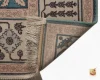 فرش ابریشم ماشینی 743105 فیروزه‌ای کرم - تصویر 10
