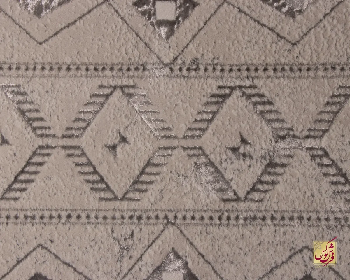 فرش مینیمال 7704 کرم طوسی - تصویر 3