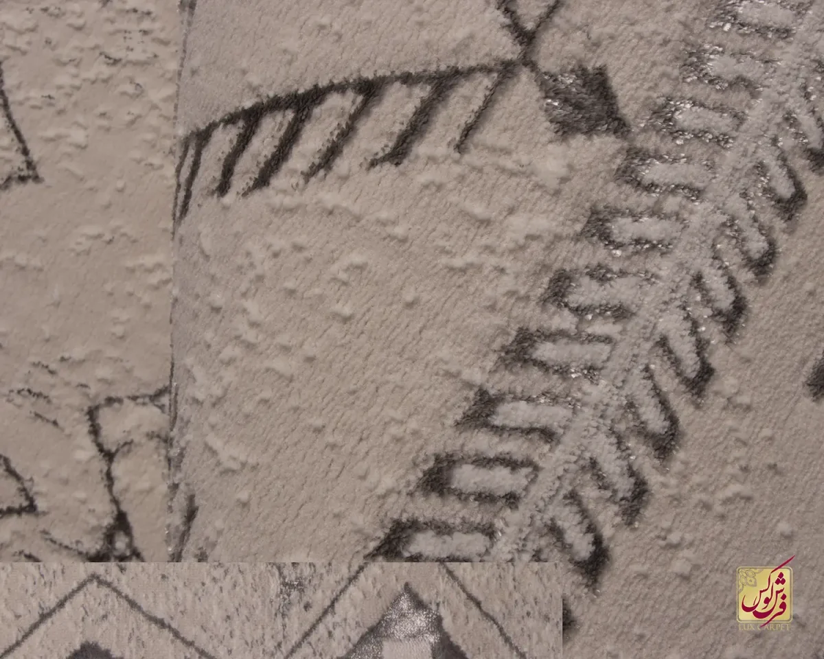 فرش مینیمال 7704 کرم طوسی - تصویر 4