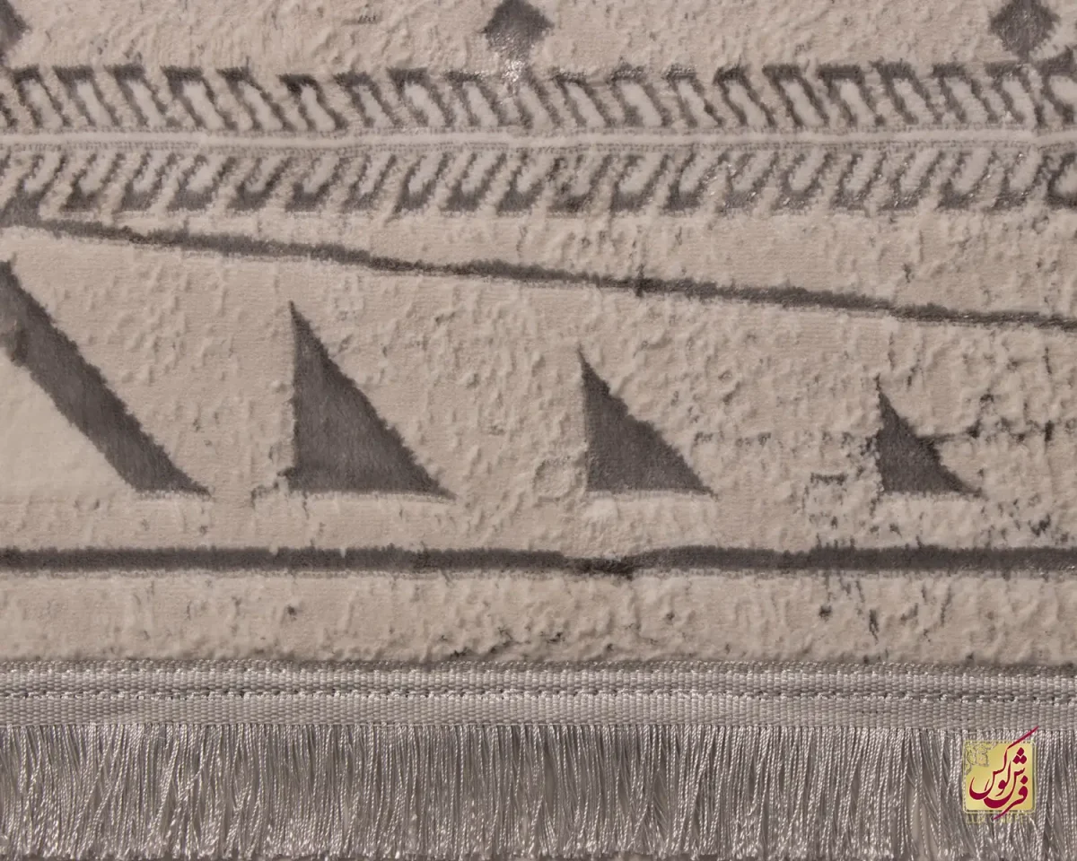 فرش مینیمال 7704 کرم طوسی - تصویر 6