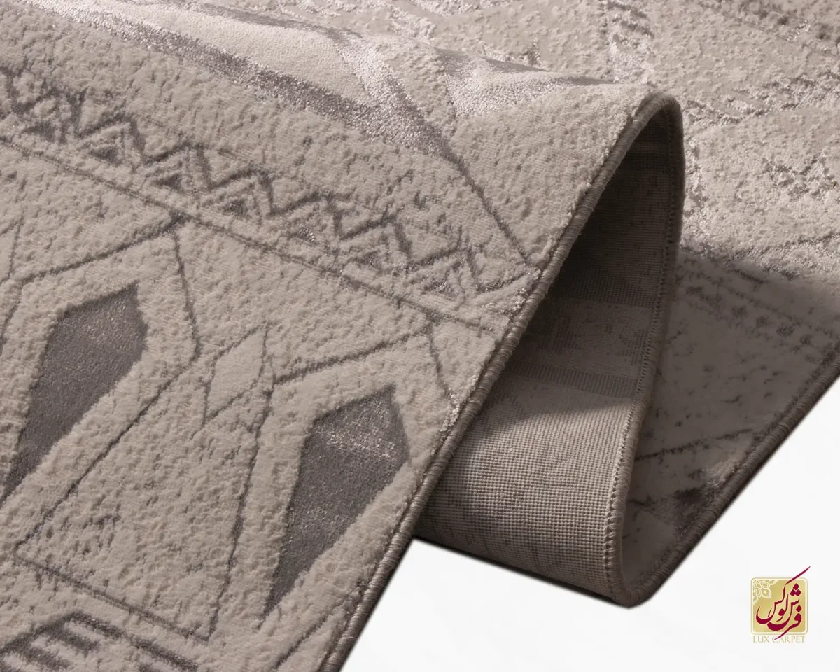 فرش مینیمال 7704 کرم طوسی - تصویر 8