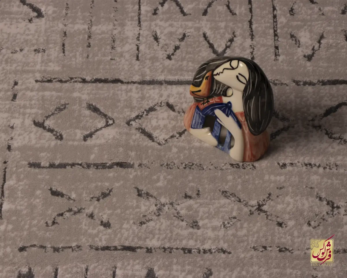 فرش مینیمال 7710 کرم طوسی - تصویر 9