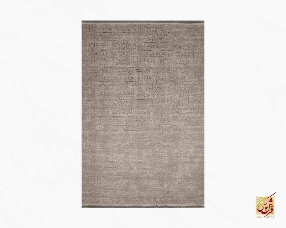 فرش مینیمال 7710 کرم طوسی - تصویر 2