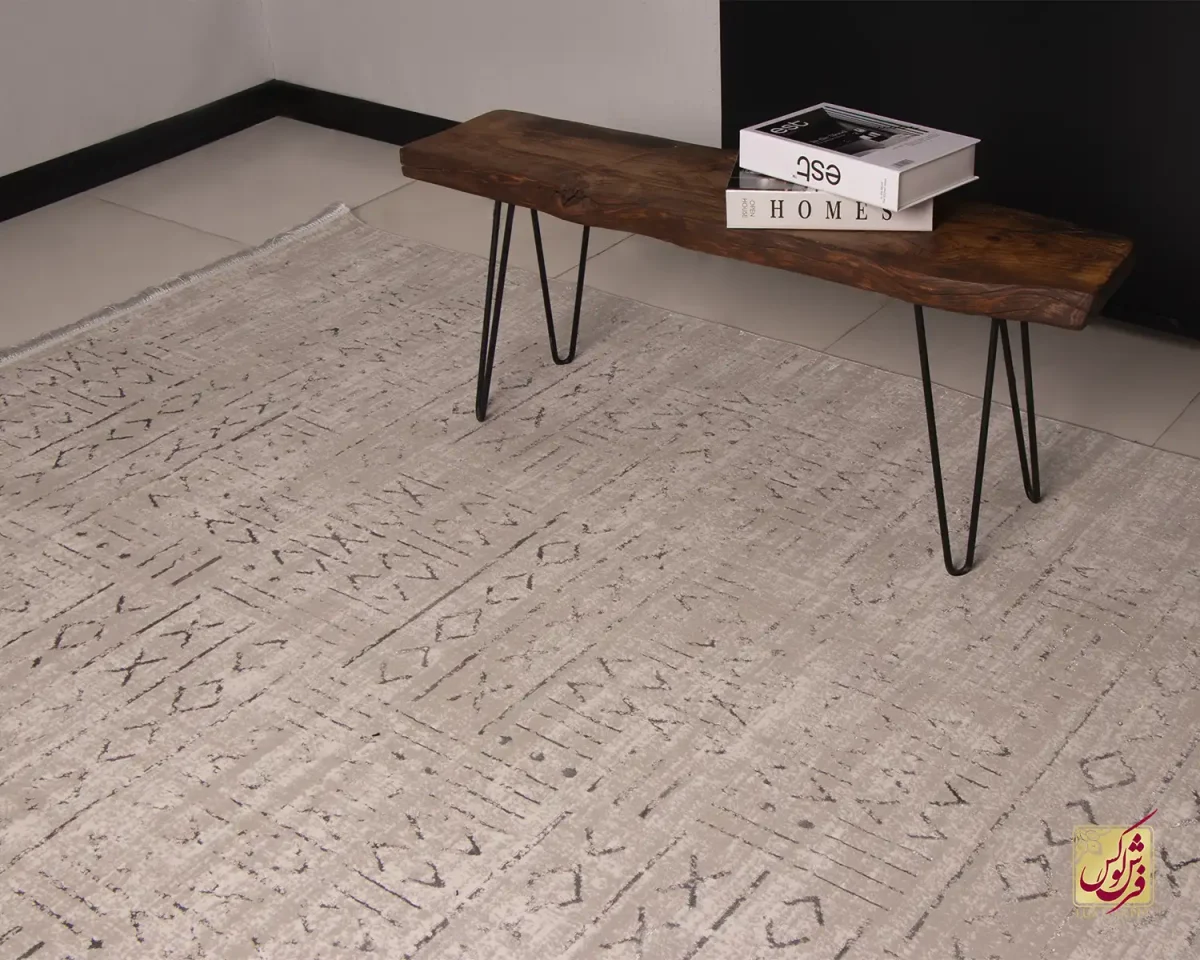 7710-6 فرش مینیمال 7710 کرم طوسی - تصویر 1