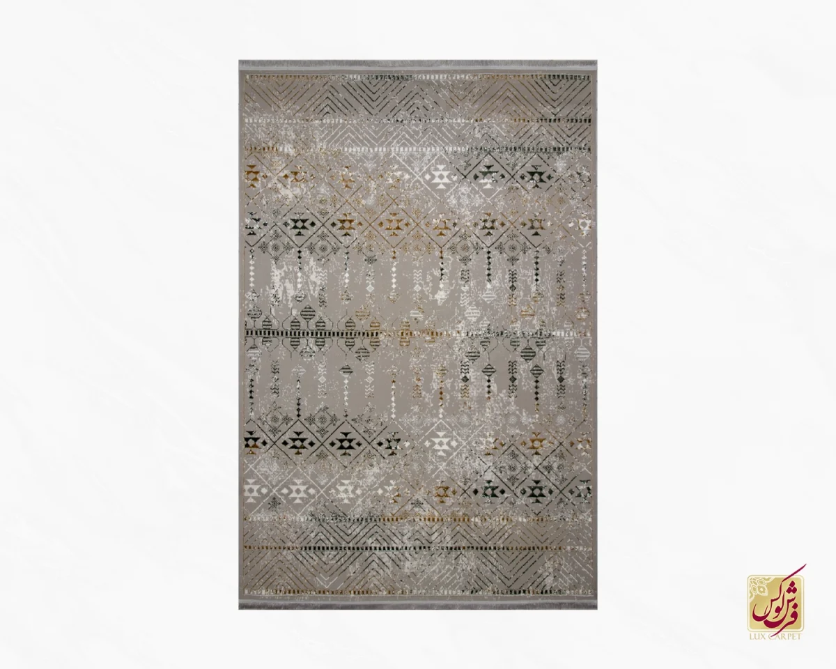 فرش مینیمال 7765 طوسی کرم - تصویر 2