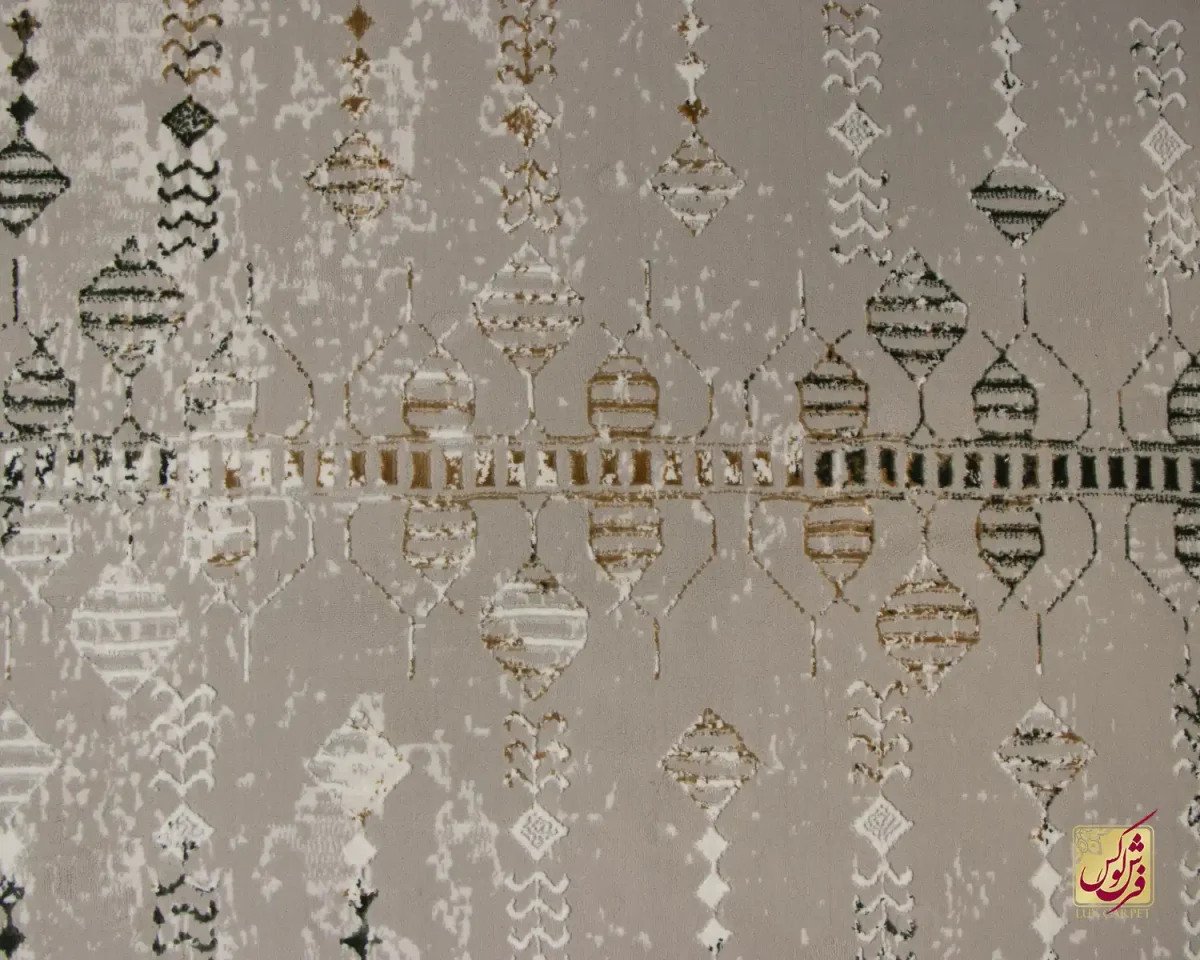 فرش مینیمال 7765 طوسی کرم - تصویر 3