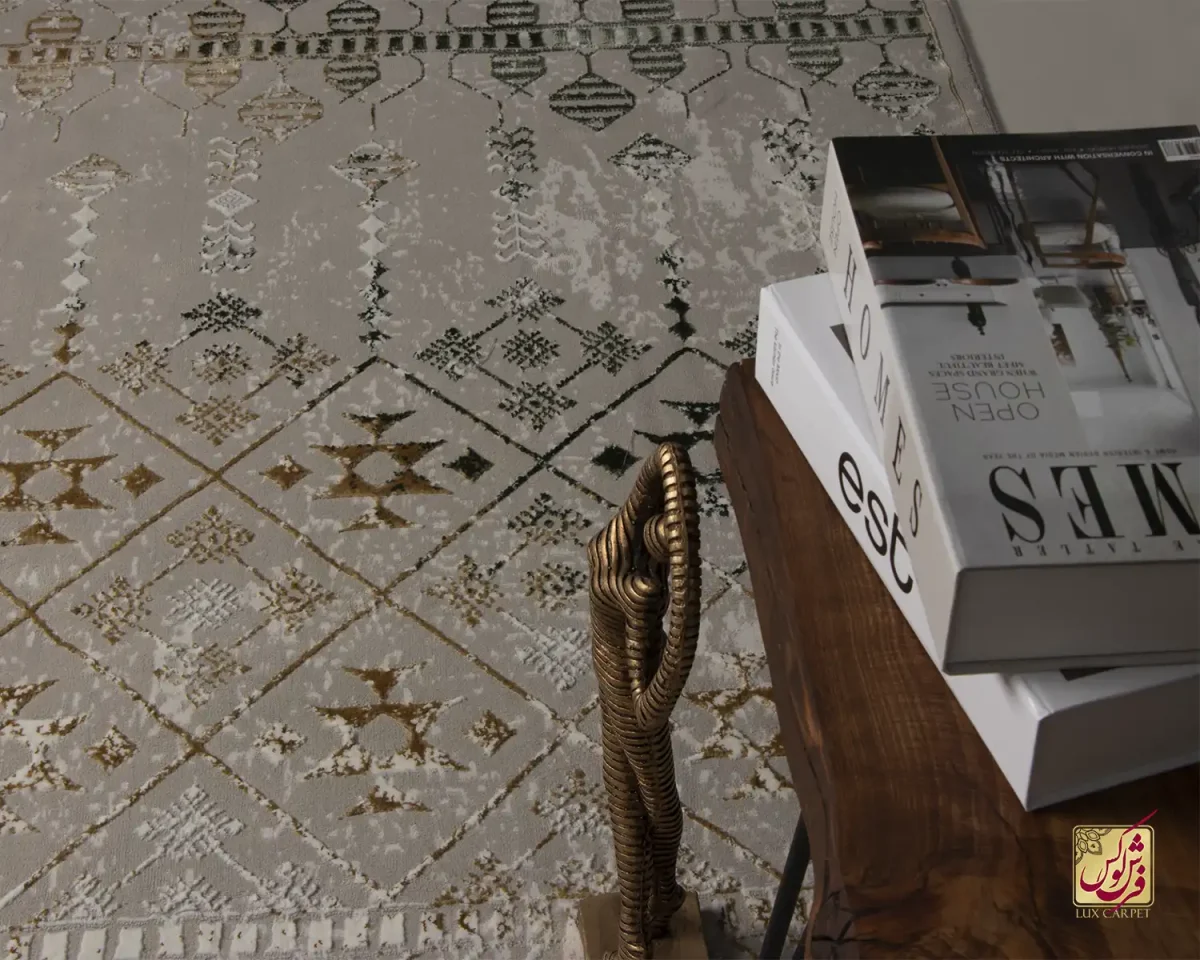 فرش مینیمال 7765 طوسی کرم - تصویر 9