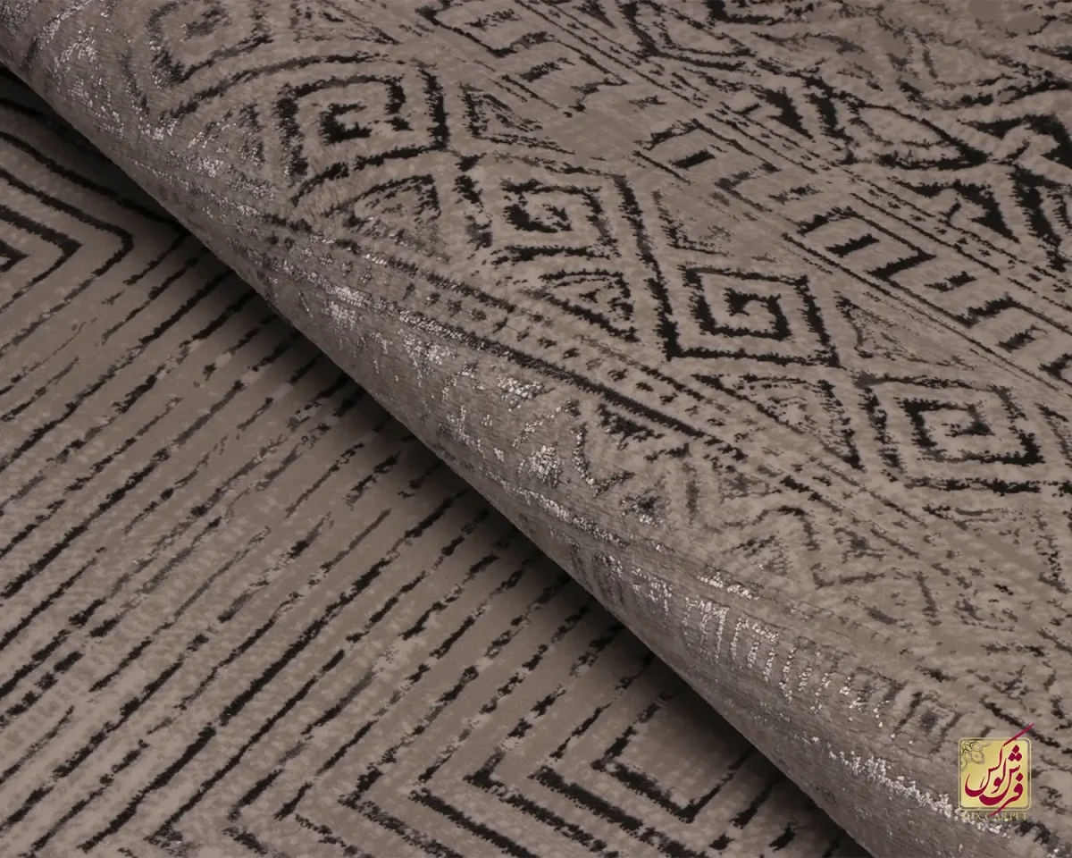 فرش مینیمال 7771 نسکافه‌ای طوسی - تصویر 8