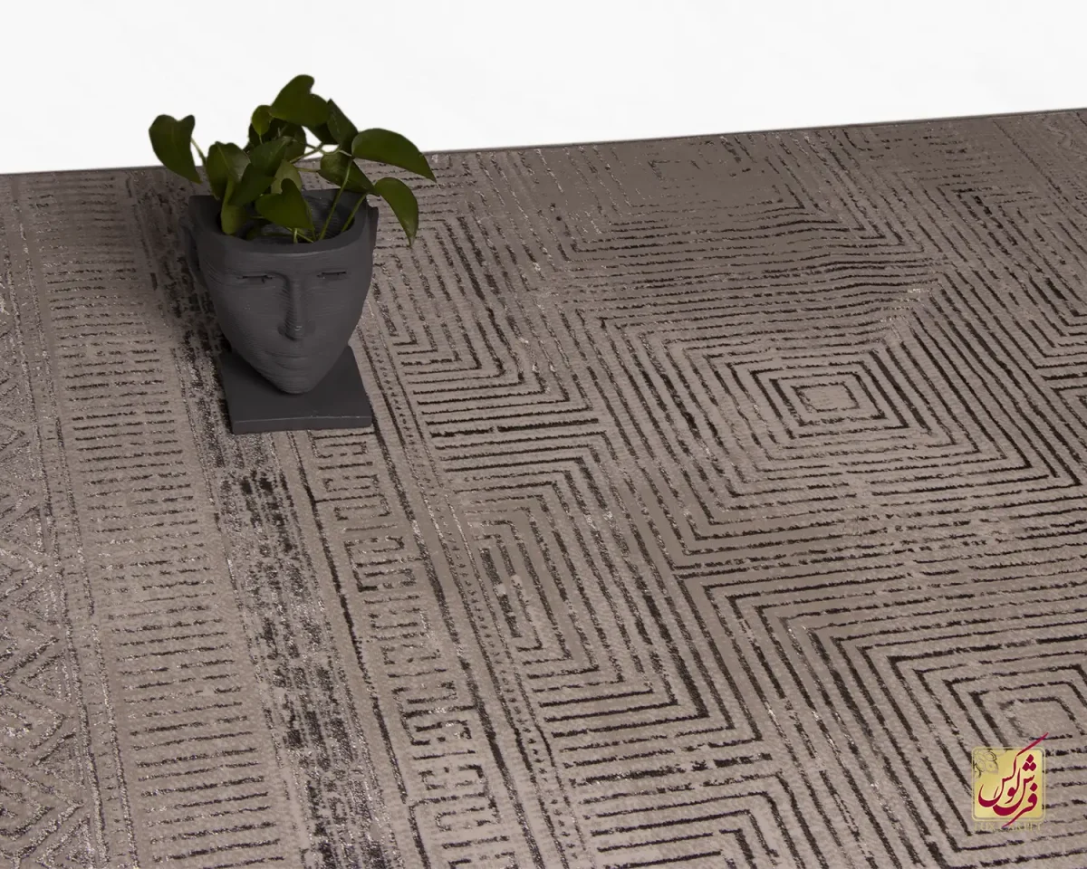 7771-9 فرش مینیمال 7771 نسکافهای طوسی - تصویر 1